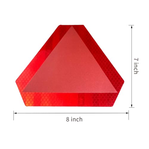 Slow Moving Vehicle Sign 5 Pack 7" x 8" Diamond Grade Reflective Slow Moving Vehicle Triangle Sticker (Red + Red) - color: Red + Red, size: 7 x 8 inch