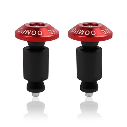 Motorcycle Bar End Plug Handlebars End Caps Grips Replacement for Yamaha Kawasaki Honda BMW Suzuki and All 7/8" Handlebar Grip - color: red