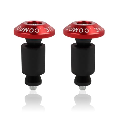 Motorcycle Bar End Plug Handlebars End Caps Grips Replacement for Yamaha Kawasaki Honda BMW Suzuki and All 7/8" Handlebar Grip - color: red