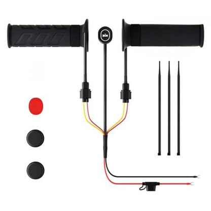 7/8'' ATV Heated Handlebar Grips, 12V 3-Gear Temperature Adjustable Handlebar Grip Heater, Waterproof Anti-Slip Heated Grips Fit for 7/8" ATV Handlebars