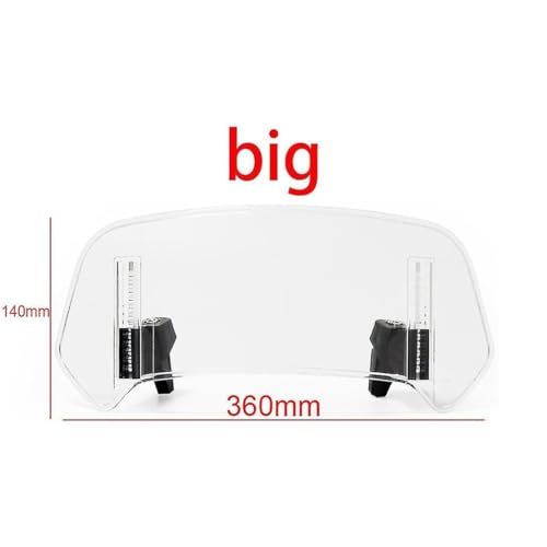 Motorcycle Windscreen for BMW K 1200 LT 1999-2003 2004 2005 2006 2007 2008 2009 2010 2011, Windscreen Air Deflector Adjustable Clip-On Windshield Extension,A 360mm×140mm Transparent - color: A 360mm×140mm transparent
