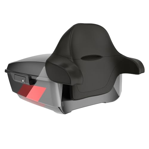 Advanblack 2025 Road Glide King Tour Trunk Pack Black Latch Wrap-Around Backrest Compatible with 1997-2025 Harley Touring Road Glide, Street Glide, Electra Glide (Hot Lap) - color: Hot Lap