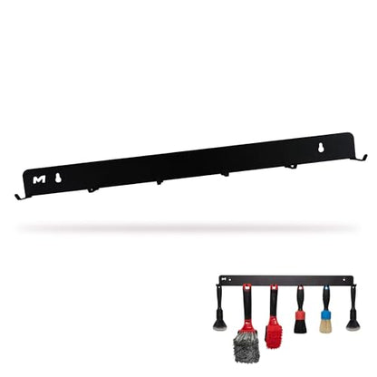 Maxshine Universal Detailing Brush Hanger (Logo) – 6 Organizer Hooks – Lightweight Wall-Mounted Design for Auto Detailing Supplies – Ideal for Garage & Mobile Use, Easy to Install Car Care Organizer - style: Logo
