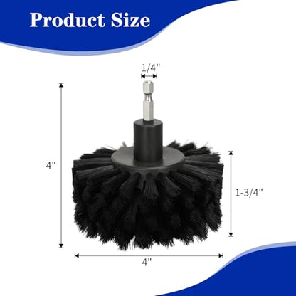Soft Bristle Leather Brush for Drill, for Leather, Car Interior, Car Wheel, Upholstery, Furniture, Carpet - color: Black Soft Bristles (Nylon)