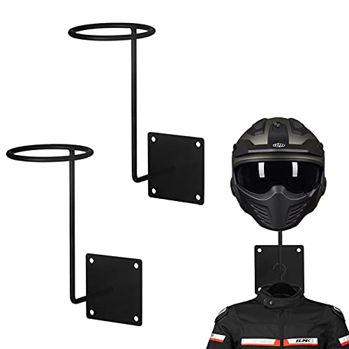 ILM 2 Pack Helmet Holder Rack Hook Helmts Stand Wall Mount Jacket Hanger Motorcycle Accessories - size: 2 PK