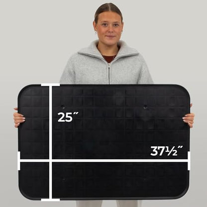 Scepter 37" L x 25" W Heavy Duty Utility Drip Tray, Extra Large Automotive Garage Mat, Pet Food Mat, and Washing Machine Pan, Black, 2-Pack (AM2PK06951)