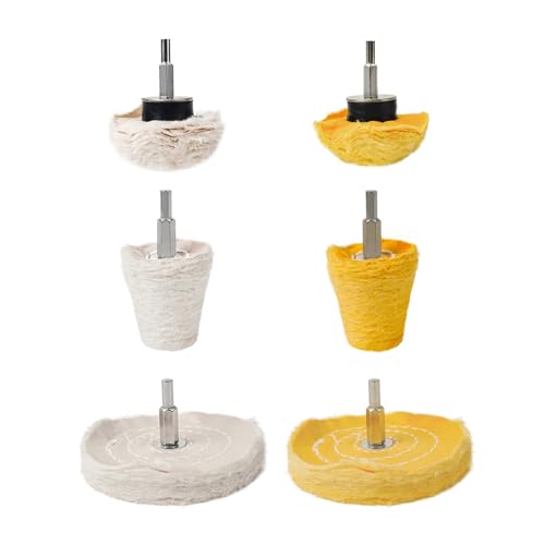 Unicaravan Aluminum Wheel Polishing Kit for Drill Buffing Wheel for Car Motorcycle Wheel Rim Manifold Polishing for Stainless Steel Chrome Wood Plastic Ceramic Glass Woods Machine Jewelry etc 6PCS - style: 6PCS
