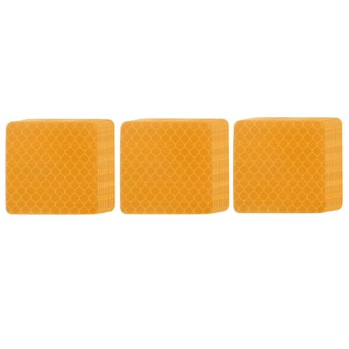 PATIKIL Reflective Stickers (Square, Yellow) (50 Pcs) High Visibility Safety Reflective Tape Adhesive Waterproof Warning Strips for Car/Motorcycle/Helmet/Trailer Truck - color: Yellow, size: Square