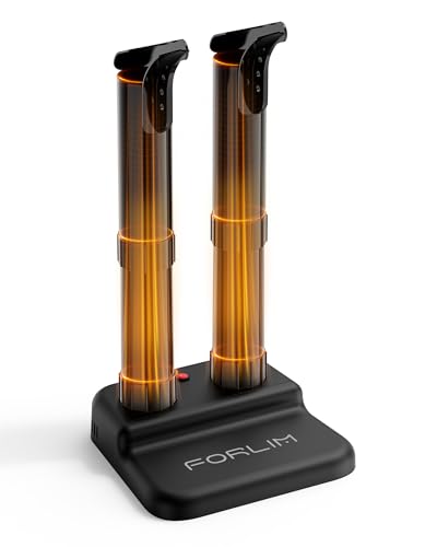 FORLIM Boot Dryer for Work Boots, Energy-Efficient & Silent Boot Warmer, No Fan No Noise Portable Design,Helps Reduce Odor, Low Heat Shoe Dryer for Home Outdoor Use(Black) - color: Black