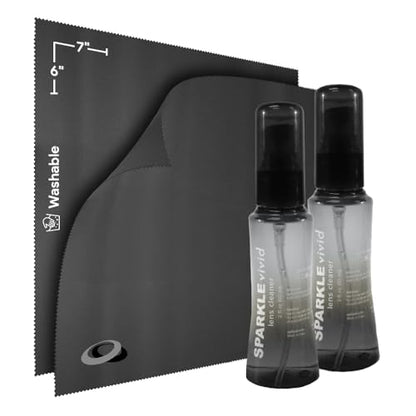 Sparkle Vivid Anti-Reflective Safe Lens Cleaner Spray Kit - (2) 2oz Glasses Cleaner Spray & (2) Microfiber Cloth for Eyeglasses, Sunglasses, Lenses, Screens and Camera Cleaning Kit (4 Piece Set) - style: Black | 2x2oz Lens Spray + 2 Microfiber Cloth