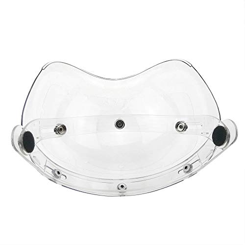 WANCAR Motorcycle Standard 3-Snap Button Flip Up Down Universal Bubble Visor for Open Face Half Helmet Wind Shield(Clear) - color: Clear