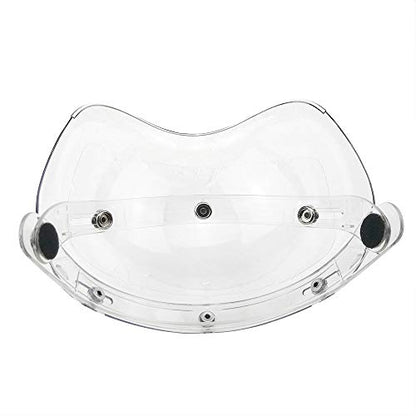 WANCAR Motorcycle Standard 3-Snap Button Flip Up Down Universal Bubble Visor for Open Face Half Helmet Wind Shield(Clear) - color: Clear