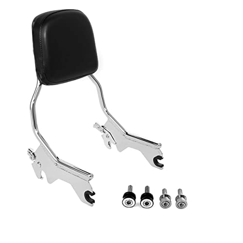 TCMT Standard Sissy Bar Upright Backrest With Docking Hardware Kit Fit For Harley Heritage Classic FLHC Street Bob FXBB 2018-2025 Softail Standard 2022-2024 Softail Slim FLSL Deluxe FLDE 2018-2021 - color: Chrome Set B For FLDE FLHC FLHCS FLSL FXBB