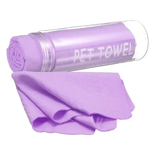HARFINGTON Car Premium Shammy Cloth 26" x 16.9" PVA Chamois Wash Drying Towel Ultra Absorbent No Scratches in PET Bucket for Cars Motorcycles Mirrors Glass Countertops Phone Laptop, Purple - color: Purple