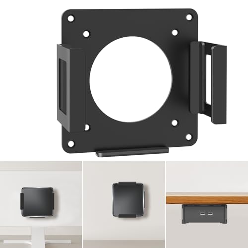 Mini PC Mount for GMKtec VESA Wall and Under Desk Mount for GMKtec G3 Plus/ G1/ M3 Plus/ M2 Mini Desktop Computer Metal Mini Gaming PC Mounting Bracket for GMKtec with Screws and Cable Straps