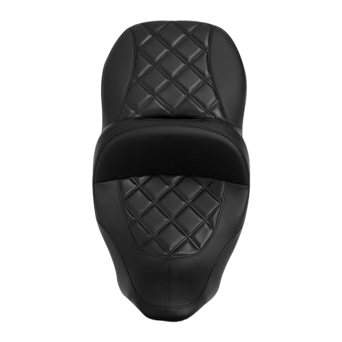 C.C. RIDER Rider Passenger Seat fit for Harley Davidson Touring 2009-2023 Road King Street Glide Road Glide Electra Glide Tri Glide models - color: 34#Black Seat