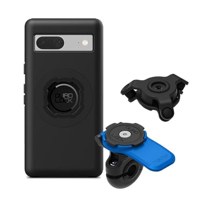 Quad Lock Mirror Motorcycle Phone Mount with Vibration Dampener and MAG Phone Case for Pixel 7a - size: Pixel 7a