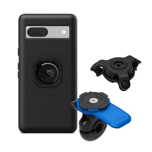 Quad Lock Mirror Motorcycle Phone Mount with Vibration Dampener and MAG Phone Case for Pixel 7a - size: Pixel 7a