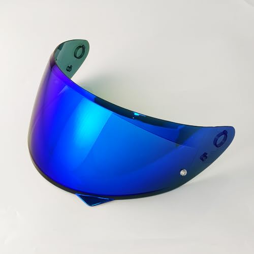 HJ-34P Helmet Visor Replacement for HJC C10.Motorcycle Helmet Shield UV Protection Compatible with HJC C10 (Revo Deep Blue+Anti Fog Film) - color: Anti Fog Film+revo Deep Blue