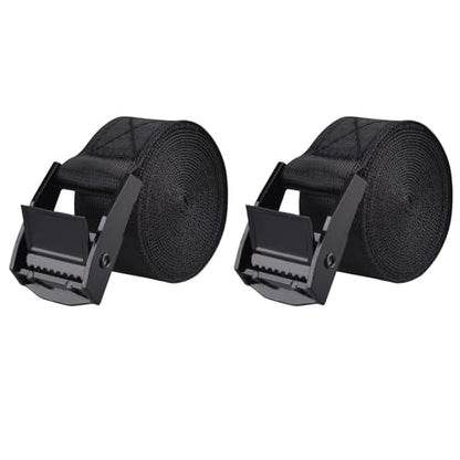 TRIWONDER Tie Down Straps, Lashing Straps Nylon Webbing, Cam Buckle Adjustable Heavy Duty Belts for Luggage, Suitcase Packing, Cargo Freight (01# Black - 2 Packs, 3.3 FT) - color: 01# Black - 2 Packs, size: 1" x 3.3'