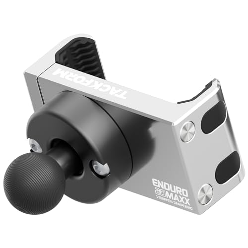 Tackform Enduro 20MAXX Vibe Chrome Phone Holder - Vibration Dampening - Grip Optimized for Motorcycle and Harsh Off Road Terrain | 20mm Aluminum Ball - color: 20MAXX VIBE CHROME