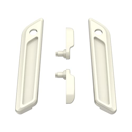 Advanblack Saddlebag Latches Covers, Lid Lifters Levers Fit for 2014+ Harley Touring Hard Saddlebags - Birch White - color: Birch White