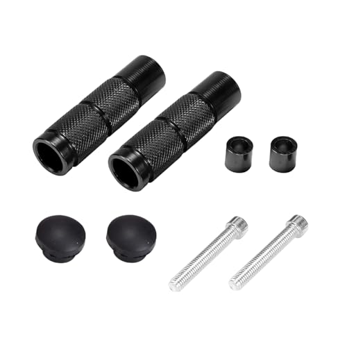Zpana 2PCS Motorcycle Foot Pegs, Aluminium Alloy Anti-Slip Motorbike Passenger Foot Pegs, Electric Bikes Rearsets Pedals Footrests Accessories, Universal for Motocross Dirt Bike Scooters (Black) - color: Black