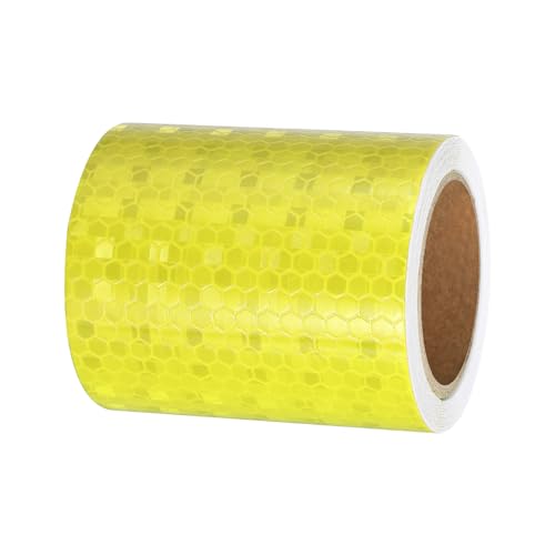 PATIKIL Reflective Tape, 1 Roll 3 Inch x 10 Ft Waterproof Self Adhesive High Visibility Caution Warning Safety Tape Reflector for Trucks Trailers Cars, Fluorescent Yellow - color: Fluorescent Yellow, size: 3 IN x 10 FT