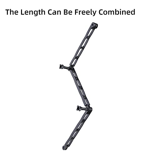 Aluminum Alloy Extension Arm for Gopro, Metal Pole Mount Helmet Stick Extension Arm Mount for Gopro Hero 13/12/11/10/9/MAX/8/7/6, DJI Action 5 Pro/4/3/2, Insta 360 One RS and More (Black-7.1in'')