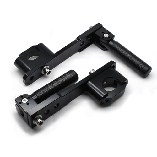 MZS Motorcycle Highway Foot Peg, 7/8"-1.25" Adjustable Adventure Highway Pegs Universal Foldable CNC Long Mount Compatible with KLR 650 DR650 Tenere Vstorm 300X 390 790 890 Dual for 22-32mm Crash Bar