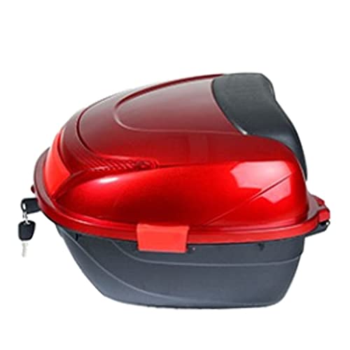 Lockable Motorcycle Trunk Tour Pack Tail Box Luggage 6 Color Top Box 28L Capacity Can Store Helmet for Motorbike Moped Rear Seat Rack(Red) - color: Red
