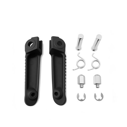Motorcycle Footpeg Front Footpegs Footrests Fit for Yamaha YZF R6 1999-2012 YZF R1 1998-2014 R6S 2003-2008 - color: Black-Front
