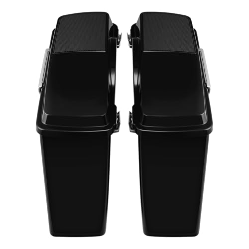 TCMT Hard Saddlebags Trunk W/ 6x9 Speaker Lid Latch Key & Liners Carpet Insert Fits For Harley Touring Models CVO Road Glide Road King Street Glide Electra Glide Ultra Classic 1994-2013 - color: 6x9" Dual Speaker Lid Chrome Lacthes