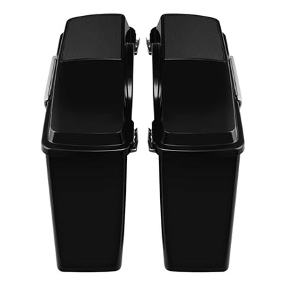 TCMT Hard Saddlebags Trunk W/ 6x9 Speaker Lid Latch Key & Liners Carpet Insert Fits For Harley Touring Models CVO Road Glide Road King Street Glide Electra Glide Ultra Classic 1994-2013 - color: 6x9" Dual Speaker Lid Chrome Lacthes