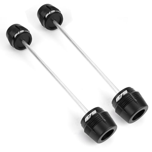 MOWOK Fit For 675SR 675SR-R 675NK 675SS 675 SR-R NK SS Motorcycle Accessories Frame sliders Front Rear Wheel Axle Fork Slider Crash Protector Protection (Black) - color: Black