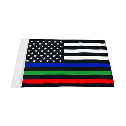 Motorcycle Flag,Thin Blue Red Green Line American Flag,Double Sided Double Stitched Motorcycle Flag 7x10 - color: blue/green
