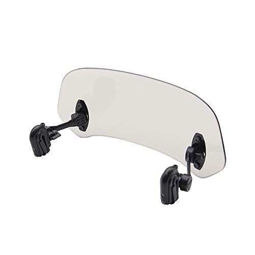 Motorcycle Adjustable Clip-On Windshield Windscreen Extension Spoiler Deflector (gray) - color: gray