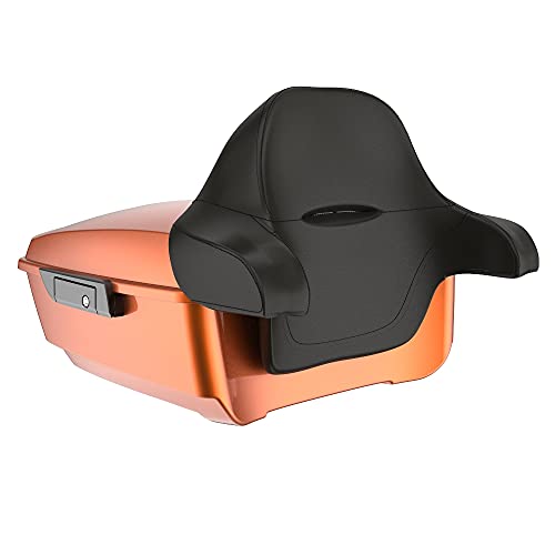 Advanblack US Stock Amber Whiskey King Tour Trunk Pack, Black Mount Bracket, Top Luggage Rack, Red Trunk Pak Liners Fit for 09-Later Harley Touring, Road Glide, Street Glide Special, Electra Glide - color: Amber Whiskey