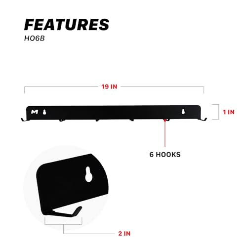 Maxshine Universal Detailing Brush Hanger (Logo) – 6 Organizer Hooks – Lightweight Wall-Mounted Design for Auto Detailing Supplies – Ideal for Garage & Mobile Use, Easy to Install Car Care Organizer - style: Logo