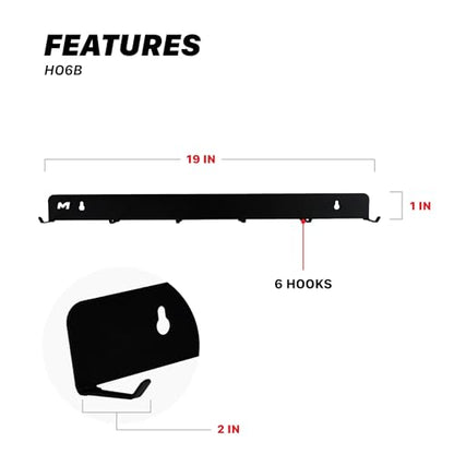 Maxshine Universal Detailing Brush Hanger (Logo) – 6 Organizer Hooks – Lightweight Wall-Mounted Design for Auto Detailing Supplies – Ideal for Garage & Mobile Use, Easy to Install Car Care Organizer - style: Logo
