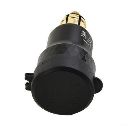 4.2A Dual USB Charger Socket For BMW Motorcycle, DIN Style Adapter With Protective Cover, CNC Aluminum, for Compatible With F800 F650 F700 R1200 For GS RT Series