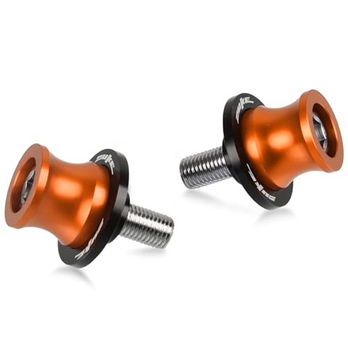 2pcs M10*1.25+1.5 DUKE Swingarm Spools,Motorcycle Swing Arm Spools Sliders Compatible with Duke 125 200 300 390 RC125 RC200 RC390 690 790 890 990 1090 1190 1290 Adventure(orange)