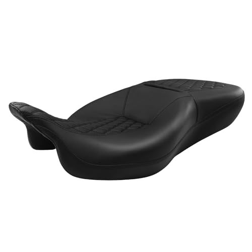 C.C. RIDER 2 Up Driver Rider&Passenger Seat fit for Harley Touring Road King Street Glide Road Glide Electra Glide 2009-2023 - color: 08# Black