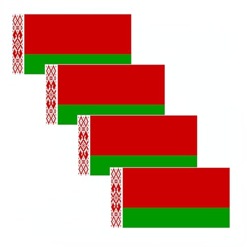 4 PCS Flag Stickers - Belarus Flag Stickers Decals for Cup Computer Laptop Car Bumper Window Helmet Musical Instrument with Smooth Surface - size: Belarus