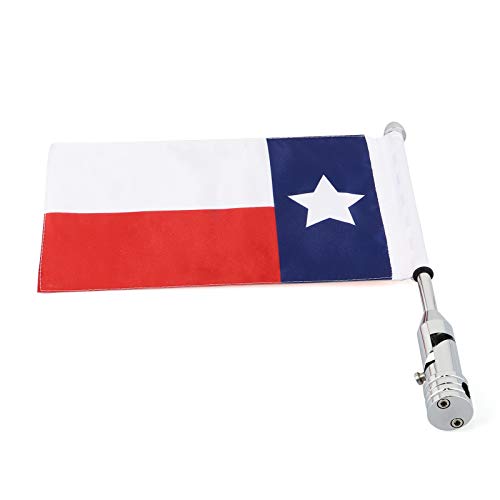 GUAIMI Motorcycle Folding Flag Mounts Adjustable Flag Pole with Texas State Flag - color: Chrome