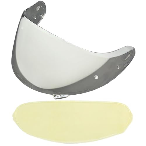 Neotec 2 Helmet Visor Replacement.CNS-3 Motorcycle Helmet Shield UV Protection Compatible with Neotec 2 (Revo Clear Silver+Anti Fog Film) - color: Anti Fog Film+revo Clear Silver