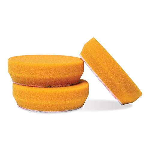 Griot's Garage Orange Foam Correcting Pads for Car Polishing and Detailing, Removes Light to Moderate Paint Defects, Durable, Machine-Washable, 11241, 3", Set of 3 - size: 3" Pads (Set of 3)