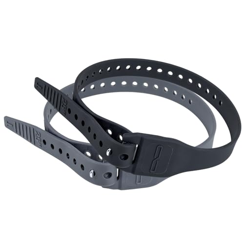 Giant Loop Pronghorn Straps, Multi-Purpose Cargo Straps with Virtually Unbreakable Fasteners, 3, Color Coded, 2-Piece Pack (32 Inches Set of 2 (Gray)) - size: 32 Inches Set of 2 (Gray)