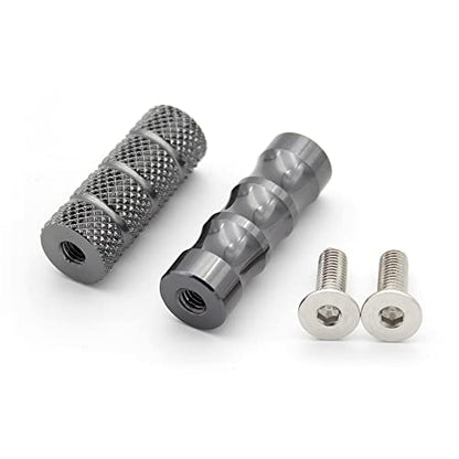 PROCNC 6mm Motorcycle Knurled Shifter Peg Anti-Skid Gear Shift Brake Lever Foot Pegs Pedal Hole Footrests Footpeg Rearsets For Suzuki Yamaha Kawasaki Bmw (Grey) - color: gray