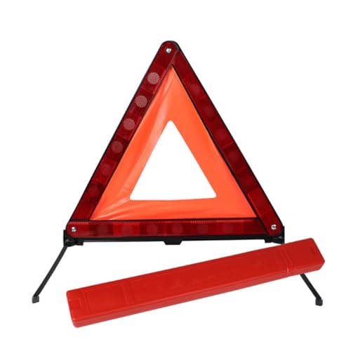 STOBAZA Reflective Emergency Warning Triangle Sign Portable Safety Sign for Roadside Assistance Cars SUVs Trucks High Visibility Automotive Safety Triangle - size: 43.50X37.00X0.50CM